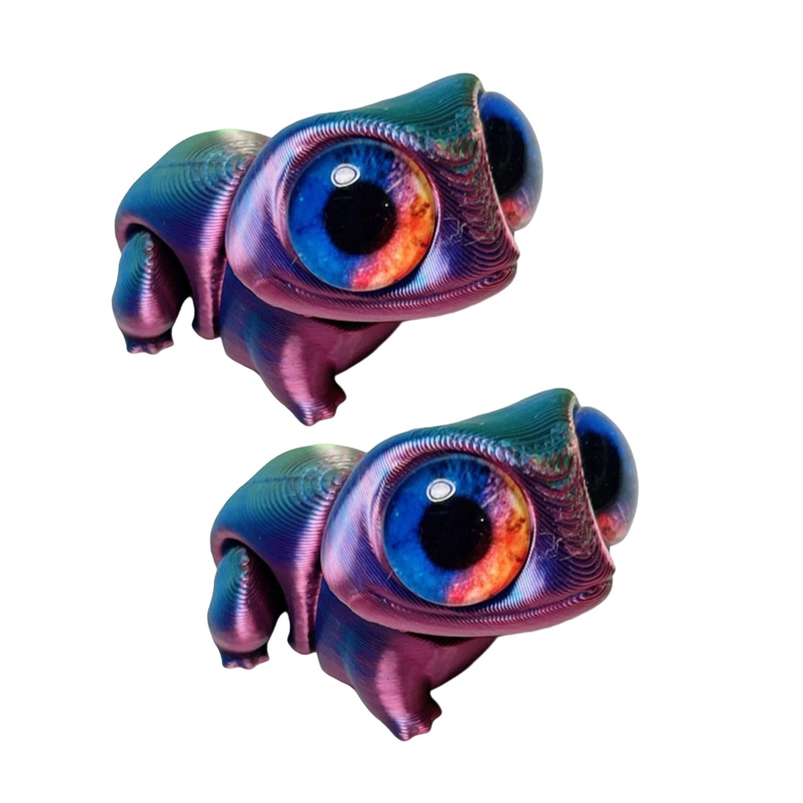 Sisyeuo Frogs Statue Multiple Positions Display Joints Movable Big Eye Animal Figure Decoration Poseable Frog Display Piece