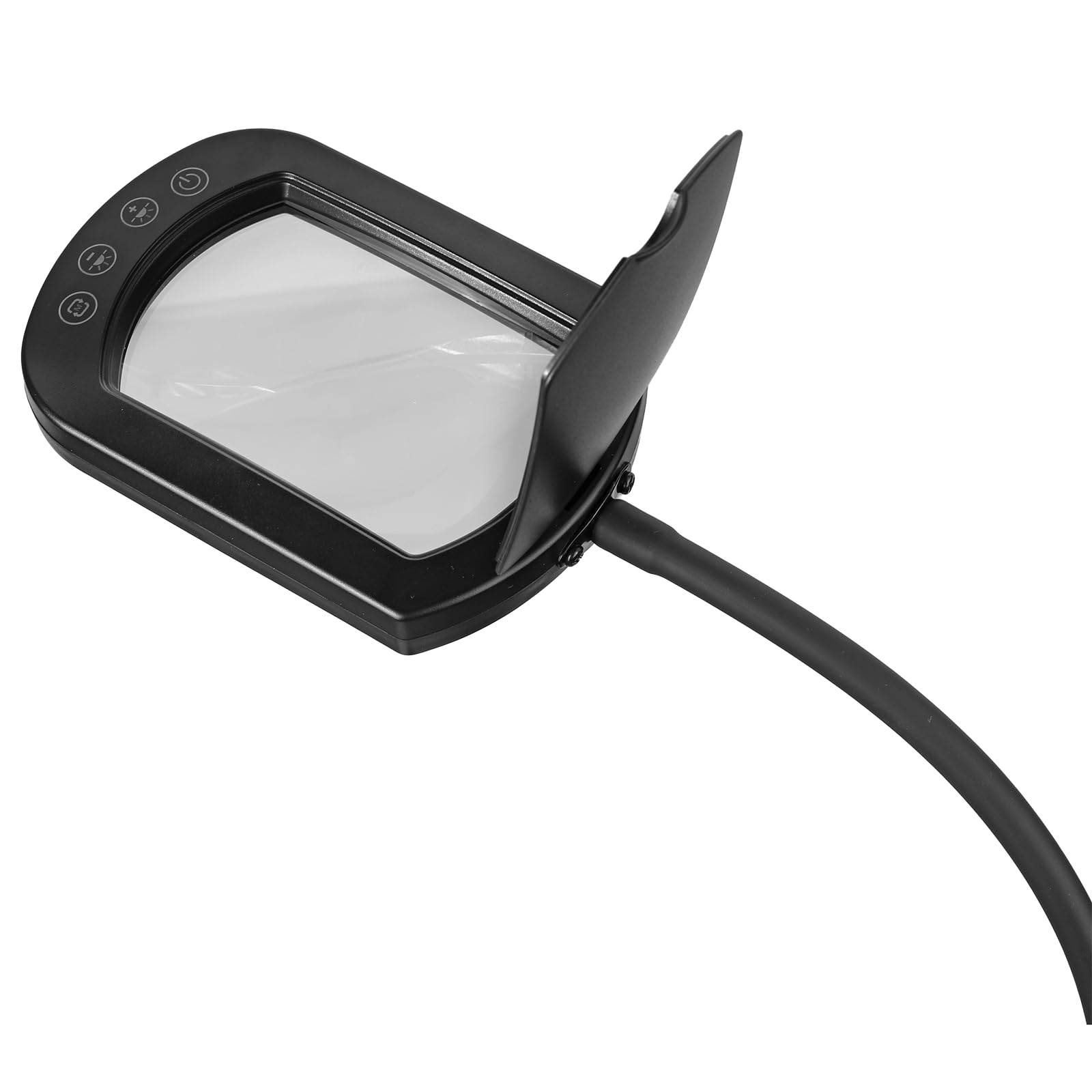COLFULINE Loupe 10X avec lumière et support, 5 températures de couleur et 5 niveaux de luminosité, hauteur réglable, lampe loupe LED à intensité variable pour travaux manuels, lecture, couture et