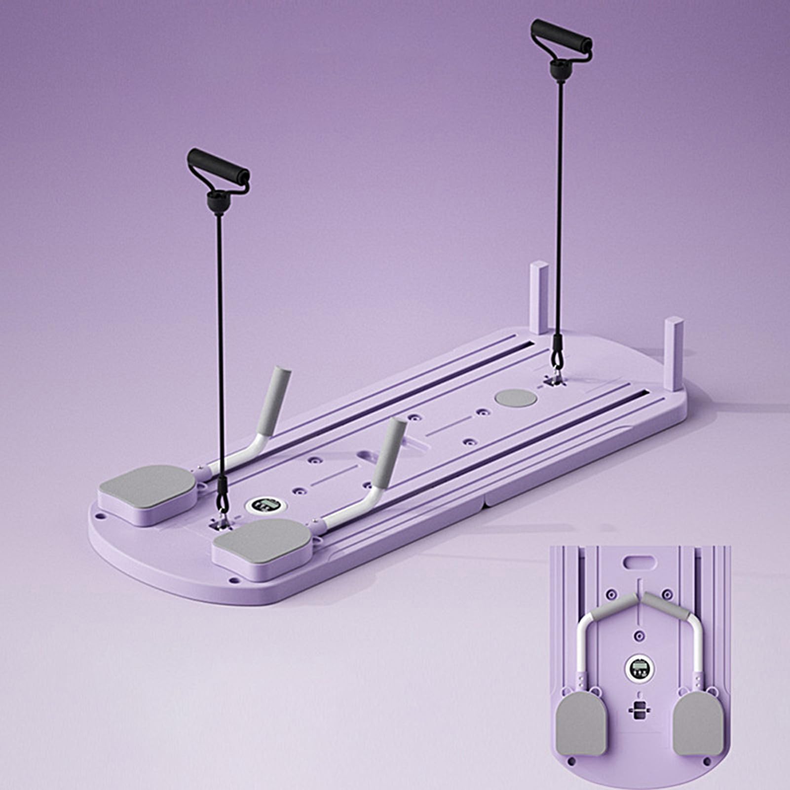 Pilates Board - Pilates Reformer Machine, Ejercicios En Casa, Tabla De Rebote Plegable, Contador LED | Equipo De Entrenamiento De Los Músculos Abdominales Con Rodillos Creativos De Larga Duración Para