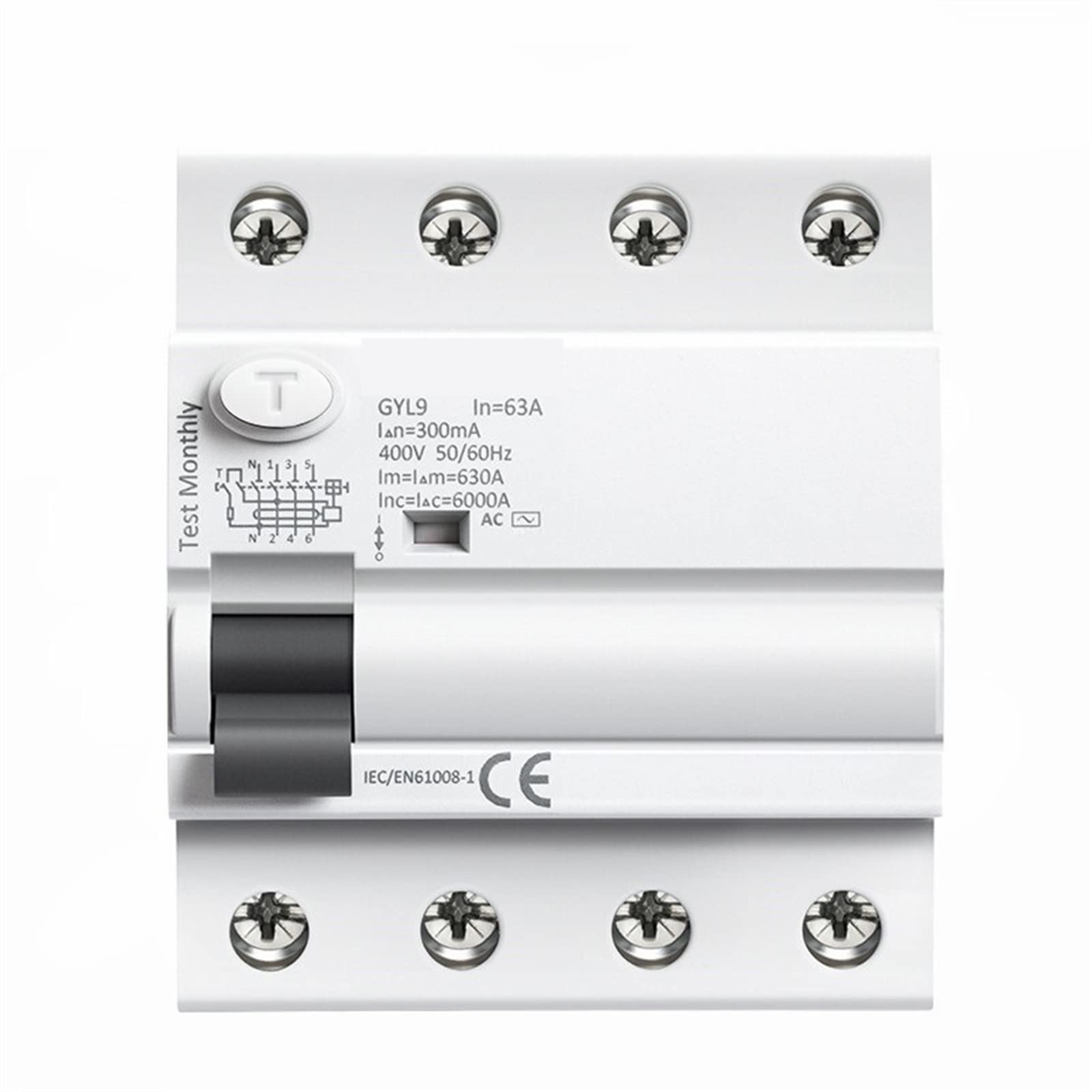 AVSBBYEPS GYL9 AC Residual Current Circuit Breaker Electromagnetic Differential Switch 4P 40A 63A 100A 1Pcs(4P 100A,30mA)