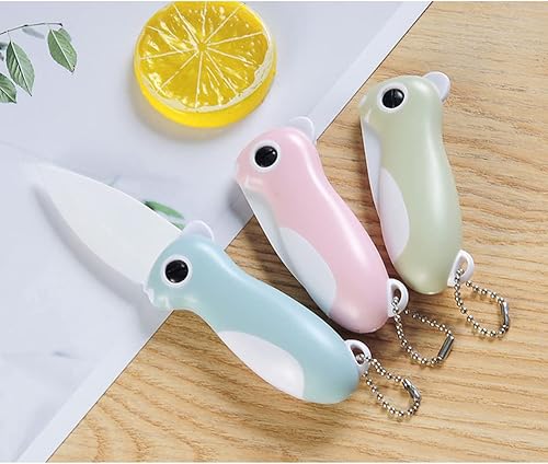 Miniatura 6 de Hidoer Cuchillo de pelar de cerámica, cuchillo plegable de bolsillo, hoja súper afilada de solo 2.3 pulgadas, corte de verduras para pelar frutas,