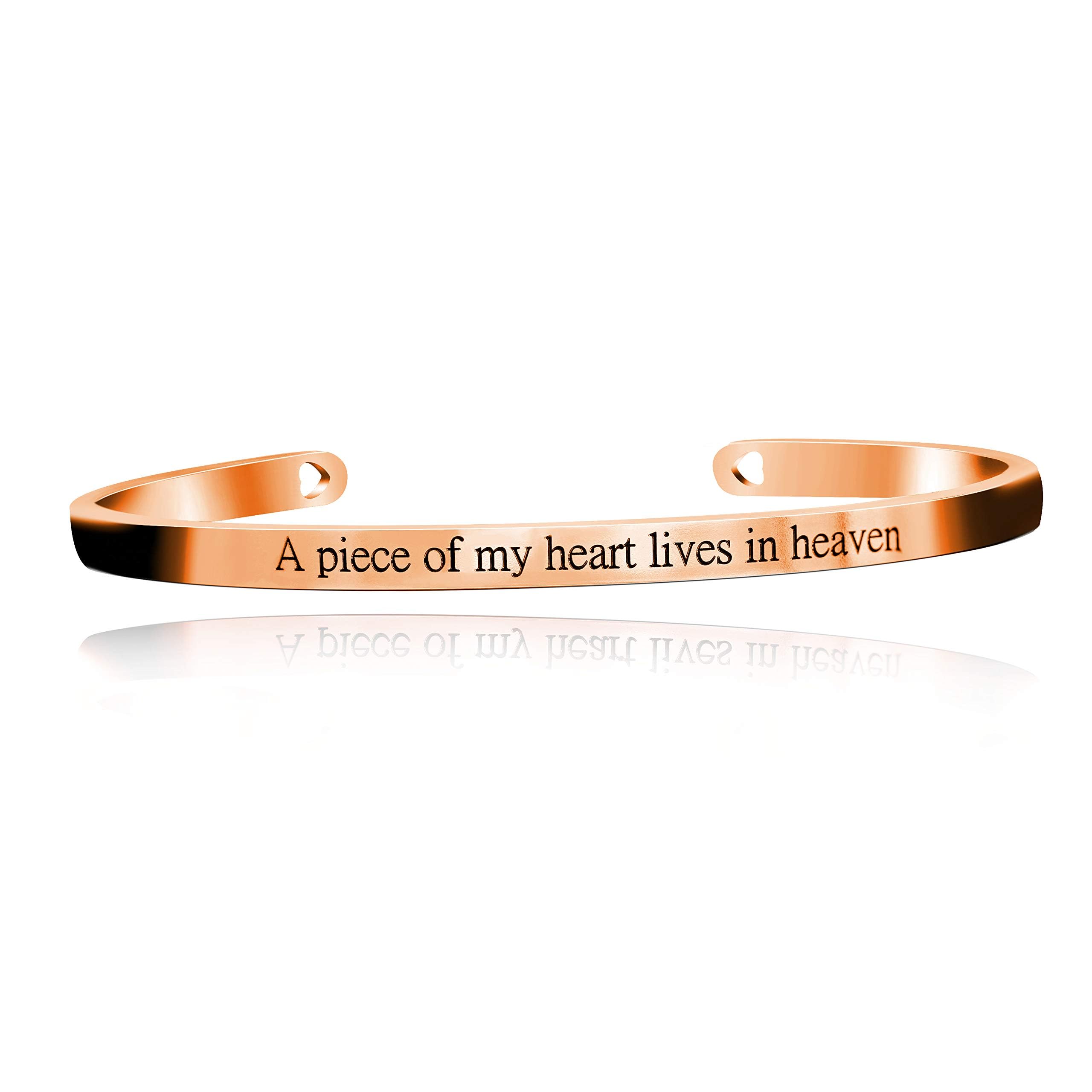 Uloveido Stainless Steel Inspirational Bracelets for Women Engraved Personalized Mantra Initial Motivational Cuff Bangle Y460