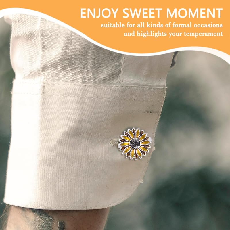 Mancuernillas girasol para camisa de hombre y mujer miniatura 4