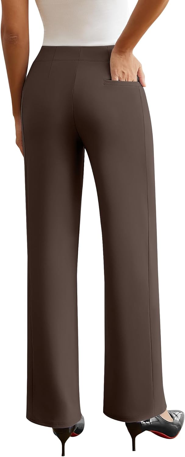 Womens Dress Work Pants Wide Leg Business Casual Slacks Stretchy High Waist Comfy Trousers with Pocket - Image 2