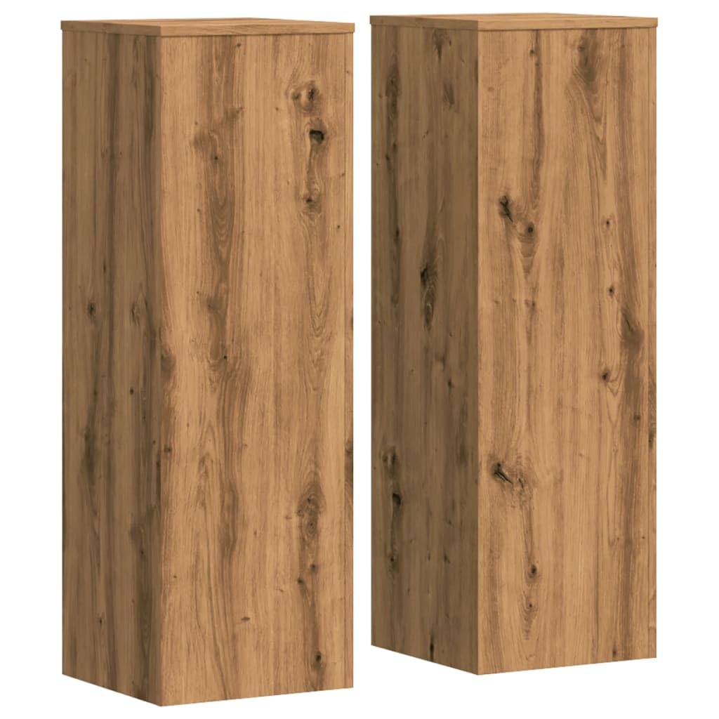 vidaXL Plant Stands 2 pcs, Plant Pot Stand for Indoor Living Room, Plant Holder for Decorative, Flower Stand Flower Pot, Artisian Oak Engineered Wood