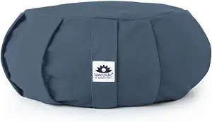Meditation Cushion, Round, Buckwheat Husk Filled, Floor Pillow or Cushions, Yoga Seat, Zafu, Made in the USA