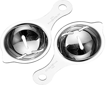 WE-CEF Stainless Steel Egg White Separator Tools Eggs Yolk Filter Gadgets Kitchen Accessories Separating Funnel Spoon Egg Divider Tool Breakfast Kitchen Tool Sieve Filter Egg Sieve (Pack - 2)