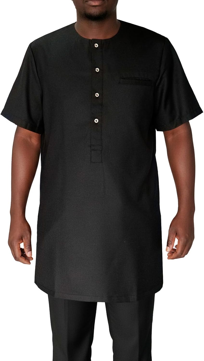 SEA&ALP African Men‘s Clothing Shirt Pant Two Piece Suit Short Sleeve Outfit Dashiki Tracksuit Attire