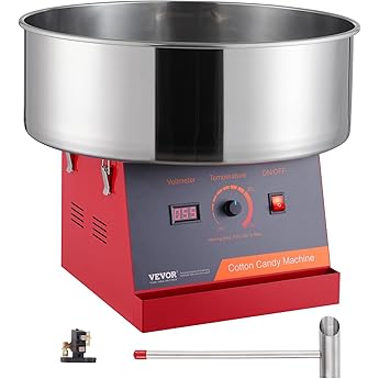 Rengue Cotton Candy Machine Commercial, 1000W Electric Cotton Candy Maker, Cotton Candy Machinewith Stainless Steel Bowl, Sugar Scoop, Storage Drawer, Perfect for Family Party, Kids Birthday