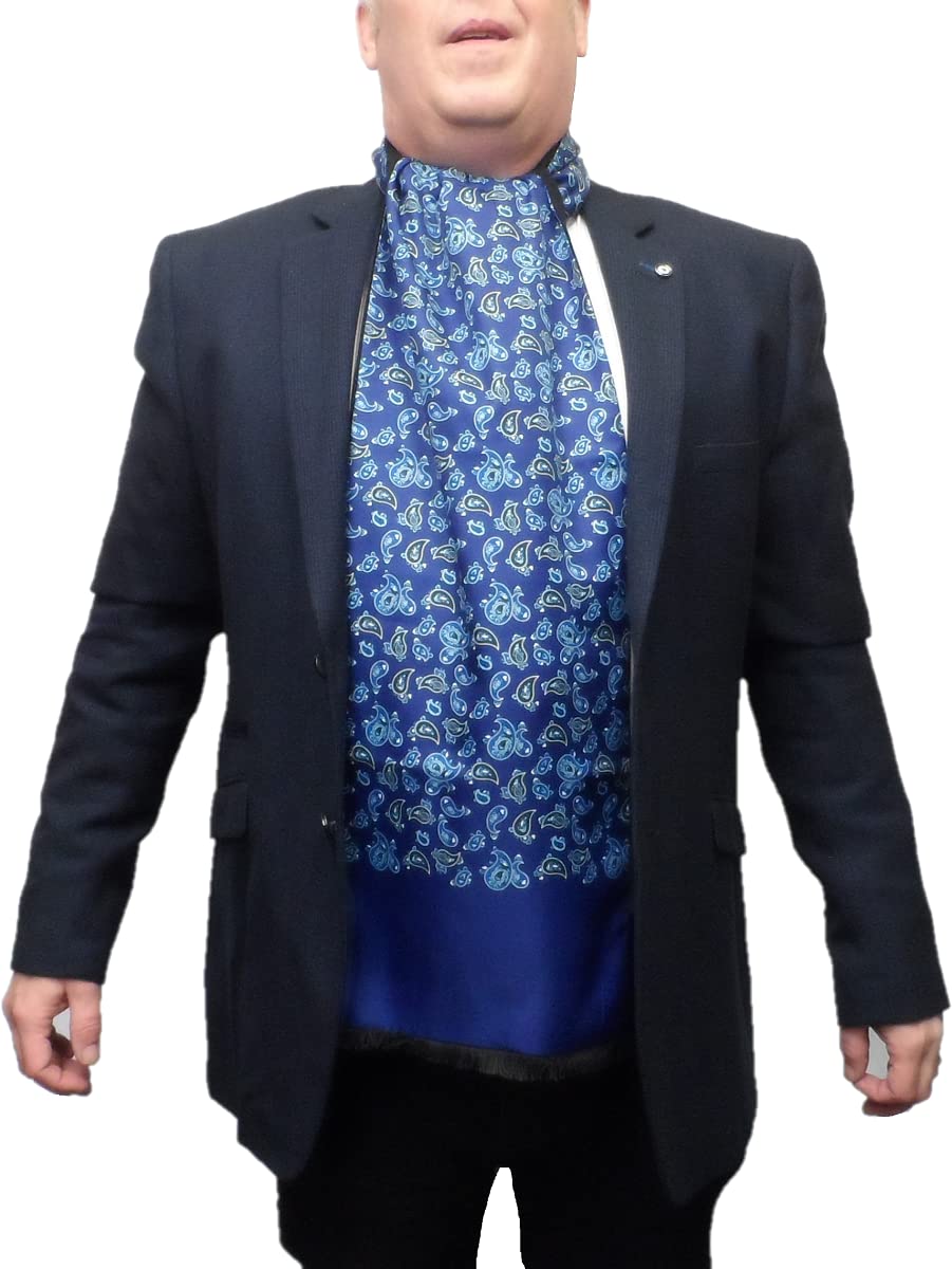Mazeys Men's Navy Retro Mod Paisley Scarf (Navy)