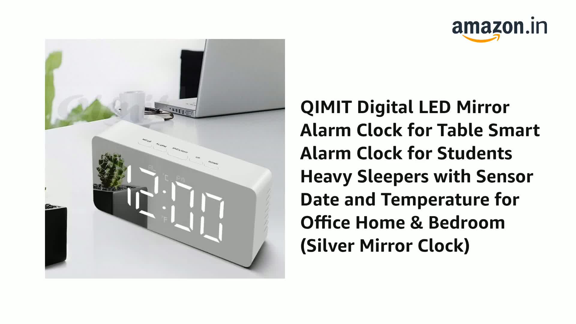 Buy QIMIT Digital LED Mirror Alarm Clock for Table Smart Alarm