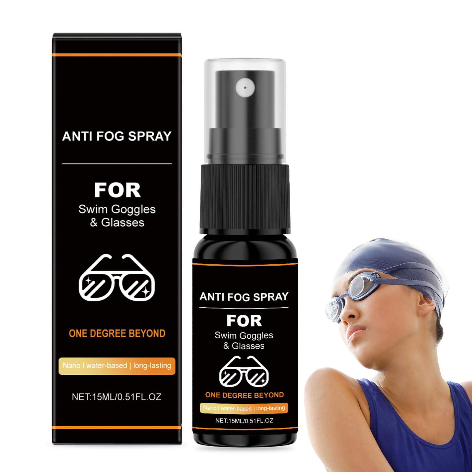 Spray Antiappannante Occhialini,15ml Anti Fog Spray,Spray Antiappannamento,Spray Anti-Appannamento per Occhiali,per Maschere Sub e Occhialini Nuoto