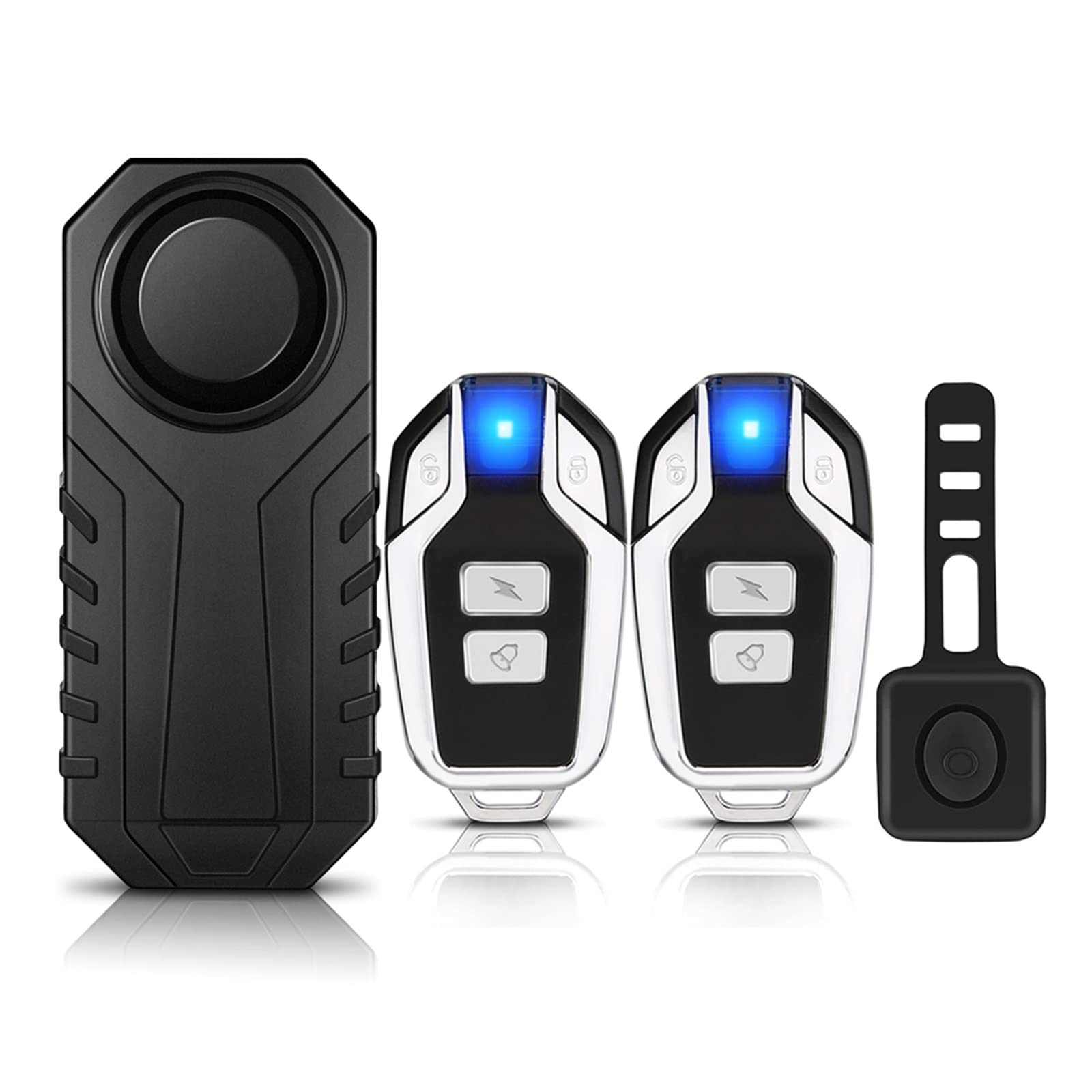 CUDTAPI Waterproof Bicycle Alarm Motorcycle Electric Vehicle Bike Security Burglar Remote Control Vibration Detector(1 Set Alarm Horn-B2)