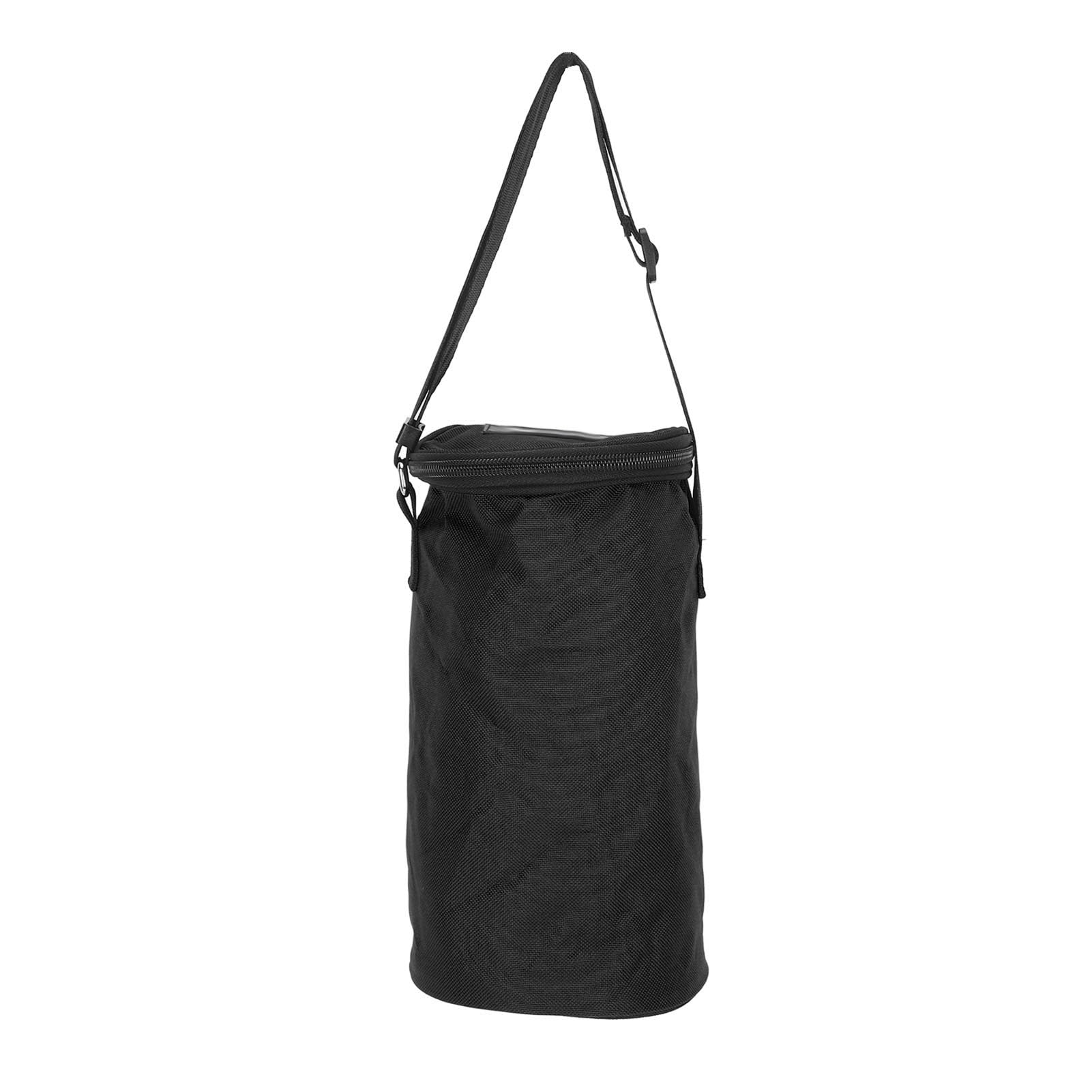 Pet Food Bag, Adjustable Strap Cat Food Travel Bag Foldable Large Capacity with Zippered Cover for Training for Camping (Black)