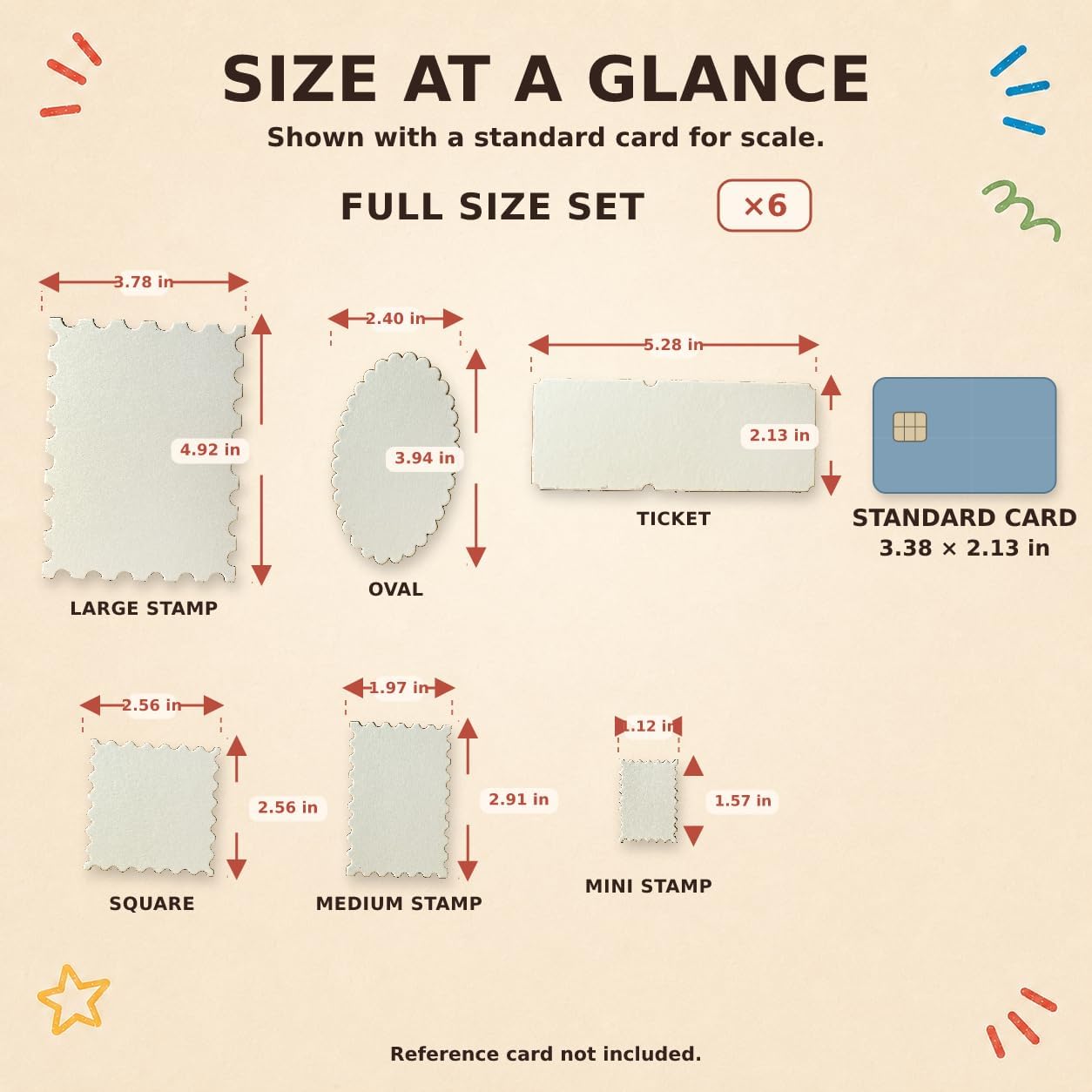 DIY Blank Refrigerator Magnets, Full Size Set 6-Pack with 6 Shapes, Italian Cotton Paper, Cuttable with Full-Surface Magnetic Backing for Drawing, Painting, Stamping and Stickers image 3