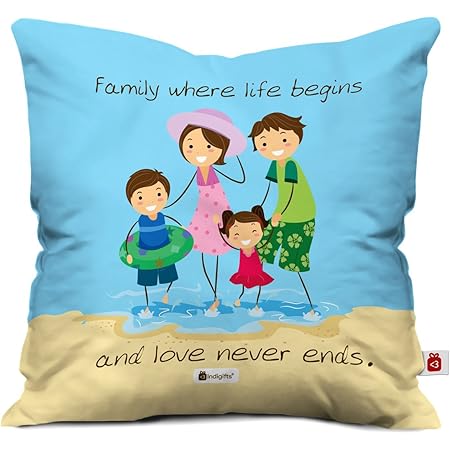 images Family Love Happy Moments Quotes indigifts micro satin life begins love never ends quote happy family time moments cushion with fibre filler for family birthday anniversary 12x12