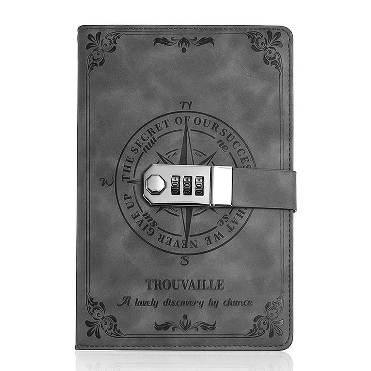 Climberty® Diary with Lock, A5 PU Leather Journal with Lock 200 Pages