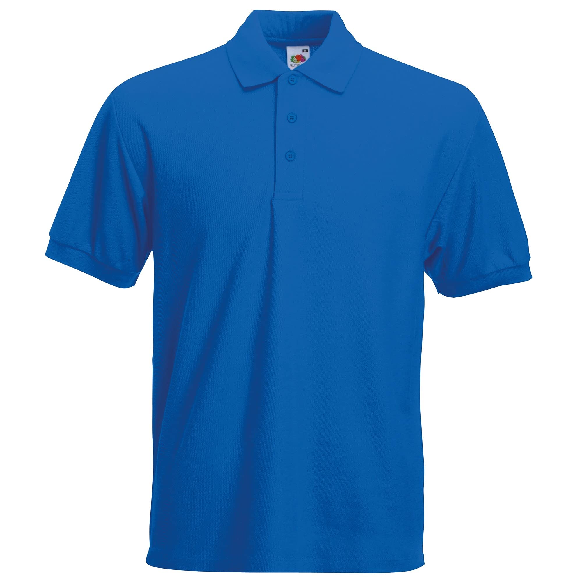 Fruit Of The Loom (L, Royal) Mens 65/35 Heavyweight Pique Short Sleeve Polo Shirt Multicoloured
