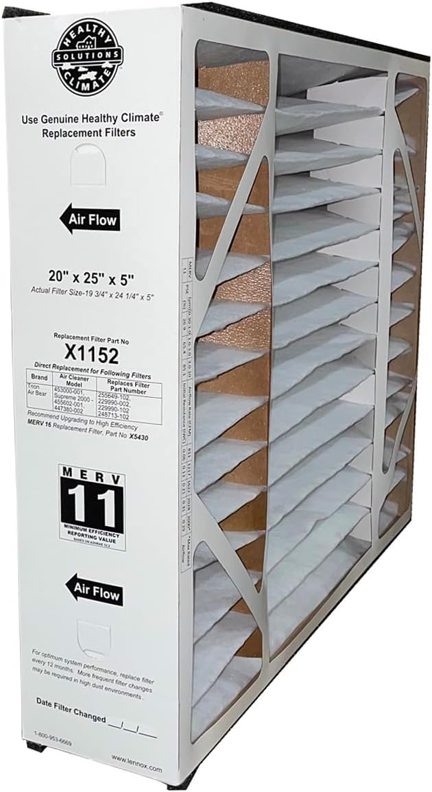 Lennox Model X1152 Replacement Filter - 20" x 25" x 5" (2-Pack)