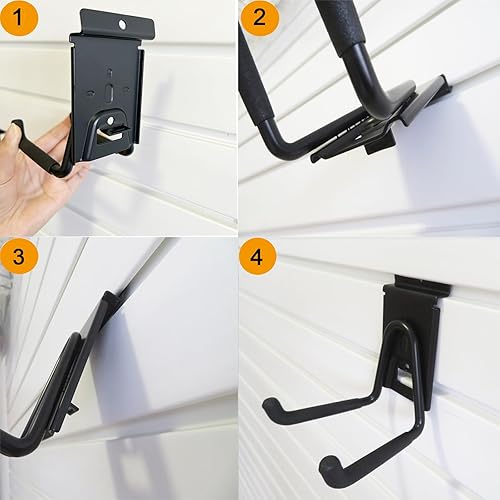 Miniatura 5 de Ganchos Garge para Slatwall, accesorios antideslizantes para Slatwall, ganchos y colgadores resistentes para Slatwall, organizador de herramientas