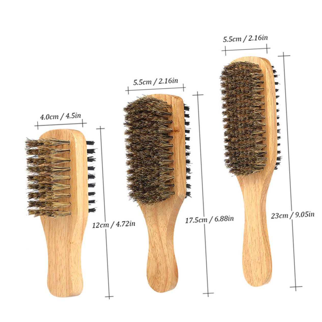 TOVINANNA Beard Brush Kits for Men Double Sided Beard Brush Set Mustache Brush Wooden Handle Present for Dad