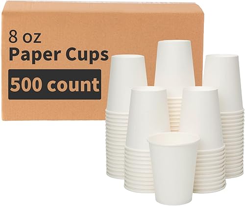 Miniatura 14 de RACETOP Paquete de 50 tazas de café de papel desechables de 16 onzas con tapas y mangas, vasos de papel desechables blancos, tazas calientes