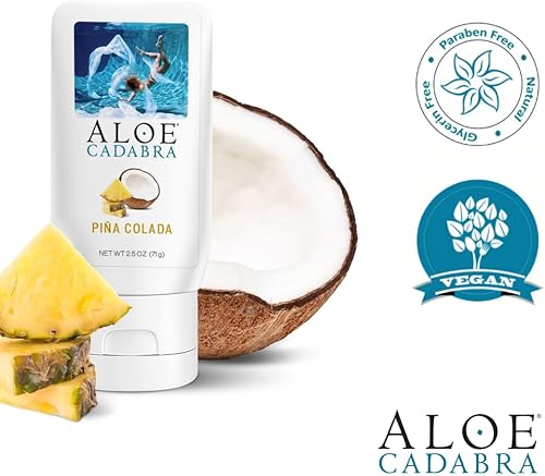 Miniatura 5 de Aloe Cadabra Lubricante personal con sabor e hidratante vaginal, lubricante orgánico de aloe comestible para hombres, mujeres y parejas, no mancha,