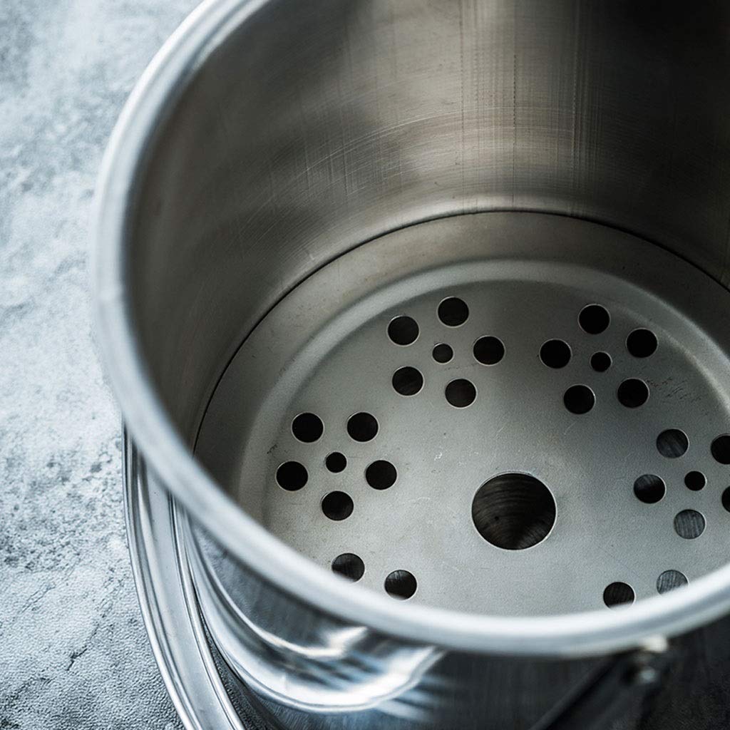 Ein Eiskübel Edelstahl Eis Eimer mit Griff für Haushalt Getränk Eis Eimer Bock Bier Cocktail Eis Eimer Garten Pflanzung Bewässerung Eimer Eiskühler Sektkühler Eiswürfelbehälter ( Color : Silver )