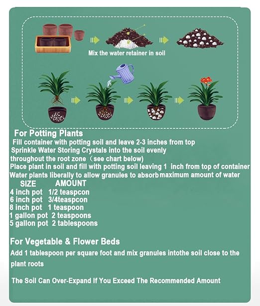 Cristales Retenedores de Agua 12 oz para Plantas Interior Exterior miniatura 2
