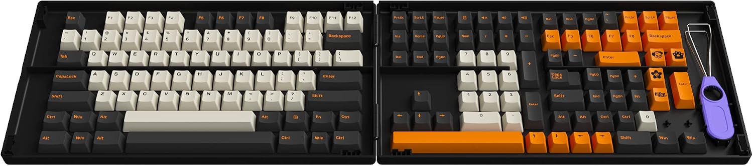 EPOMAKER Carbon Retro 229 Keys Cherry Profile Double-Shot PBT Full Keycaps Set, with Custom Storage Box for Mechanical Keyboard Replacement (Cherry Profile, Carbon Keycaps)