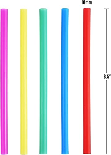 Miniatura 3 de ALINK 100 pajitas para batidos de colores brillantes + 100 pajitas de té Boba jumbo pastel