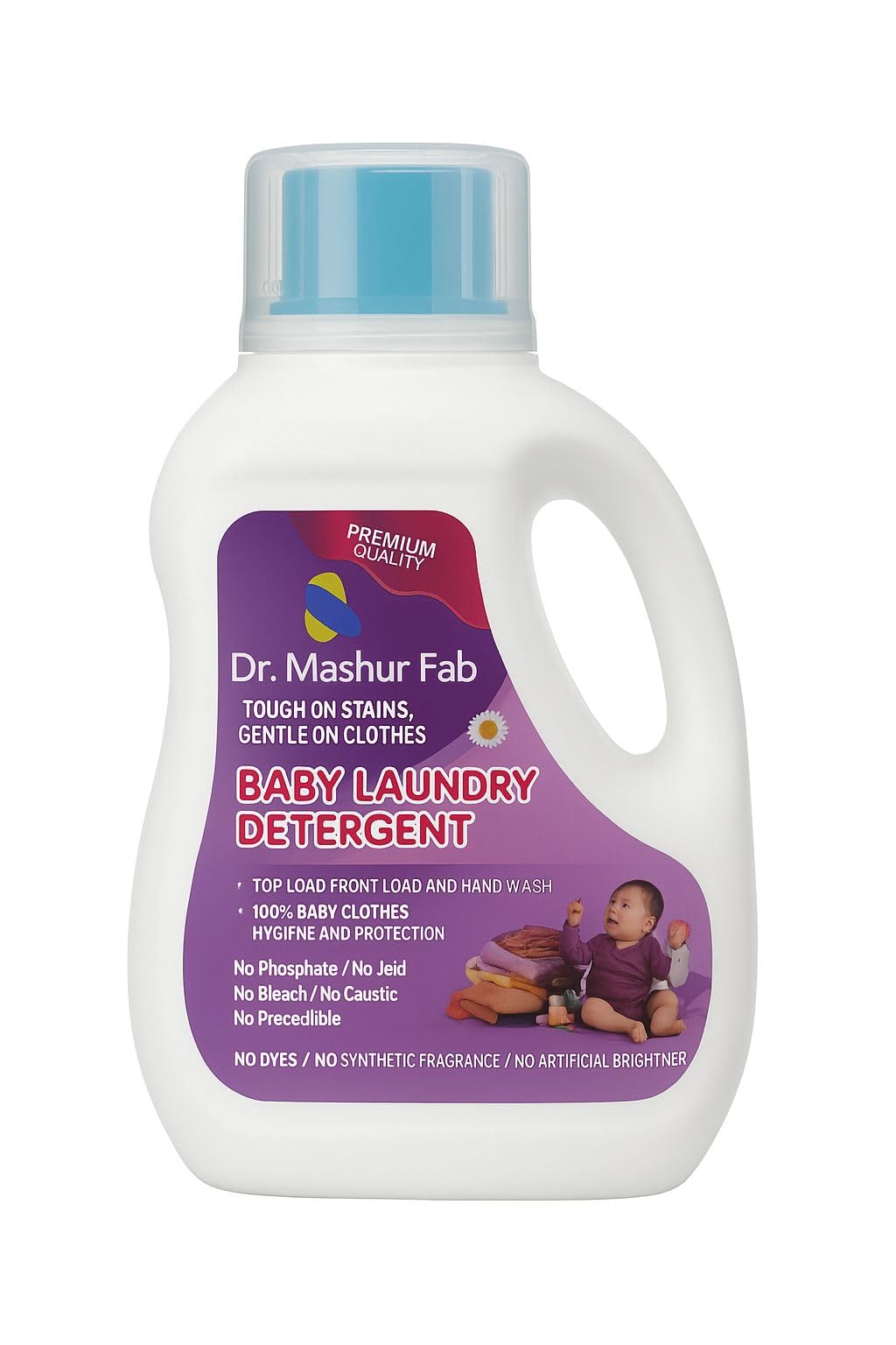 MASHUR FAB Baby laundry liquid detergent 0.5 liter, washing liquid for Baby Clothes | Allergen Free | Gentle with Bio-Enzymes-picture-18