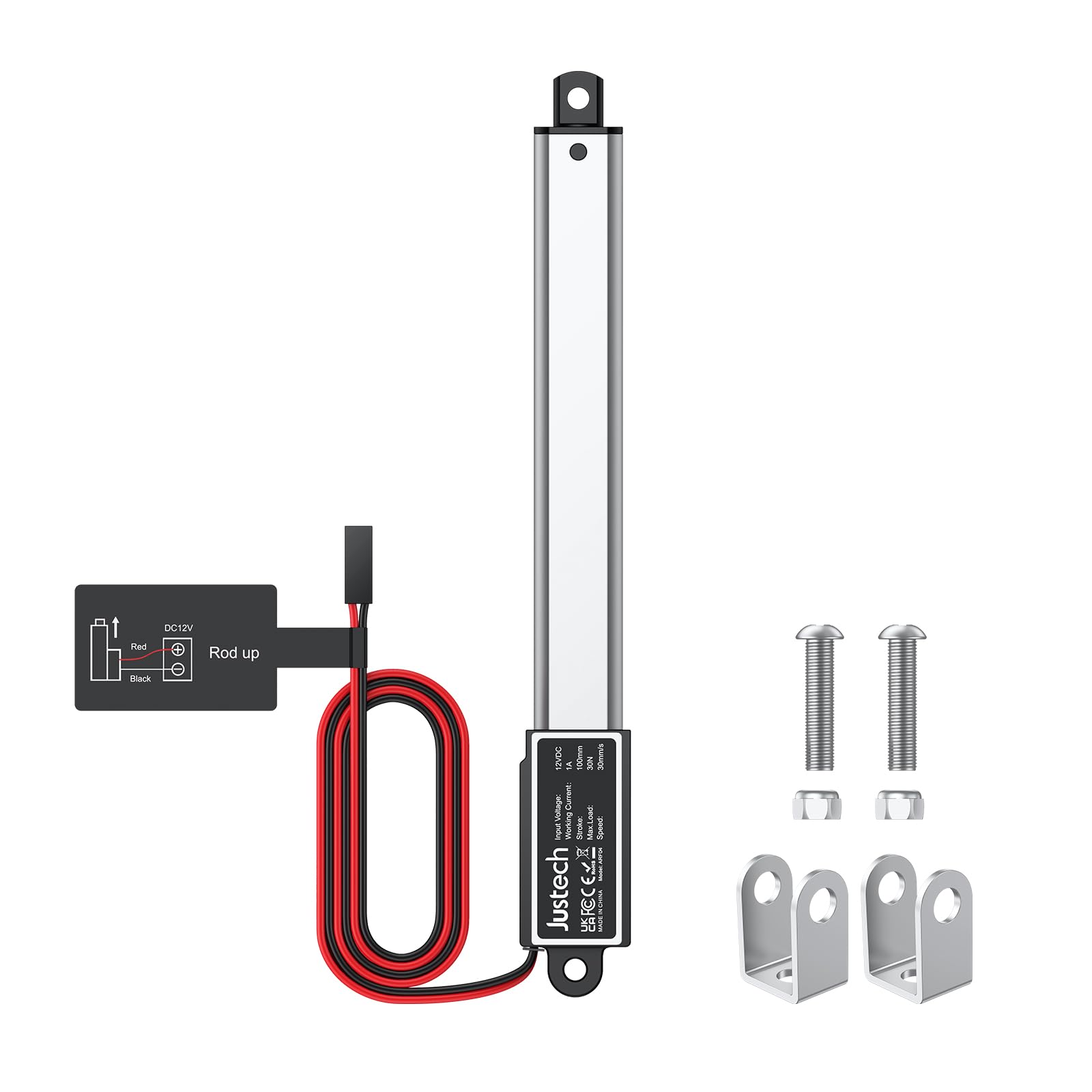 100mm 4 inch Linear Actuator, 12V Linear Actuator Motor 32N 7LBS Mini Linear Motor for Car RV Electric Door Opener Industrial Agricultural Machinery Clean Vessels Cargo Medical Window-Silver