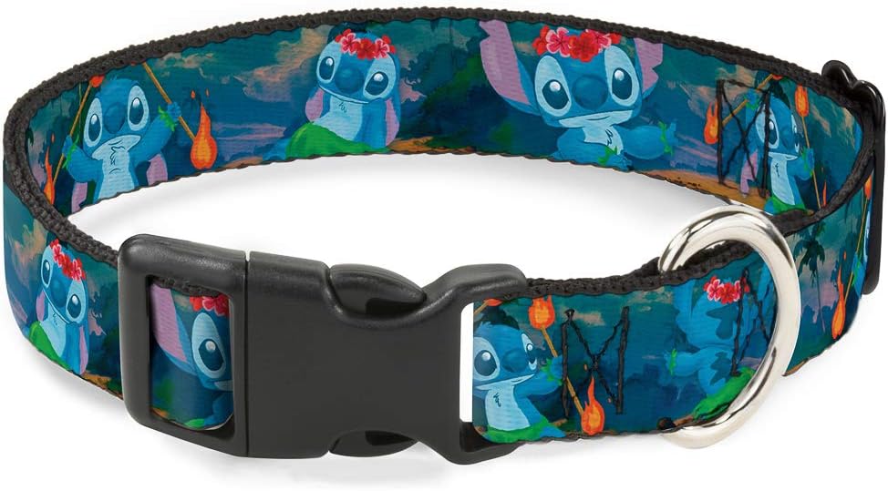BuckleDown Disney Cat Collar, Breakaway Collar with Bell, Lilo and Stitch Holiday