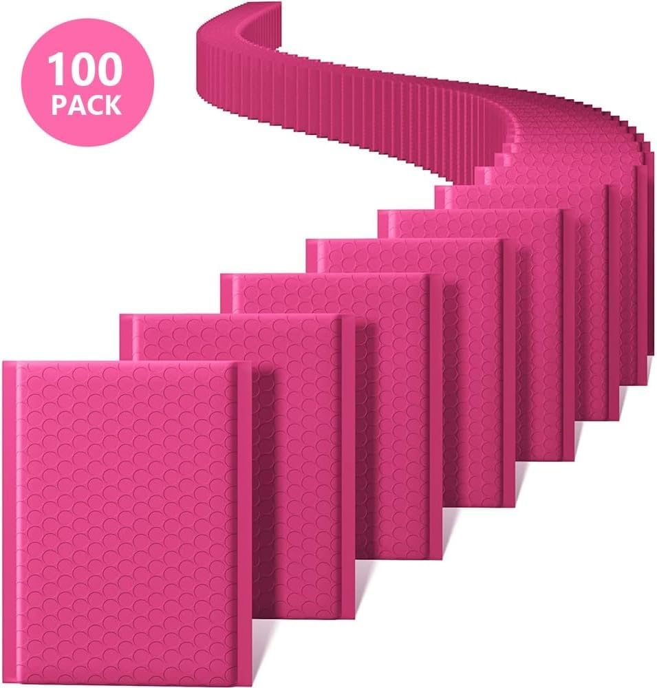 Koperty bąbelkowe Poly Mailers, Koperty bąbelkowe samoprzylepne, 100 szt., wielokolorowe, różne rozmiary(Pink,18 * 23cm)