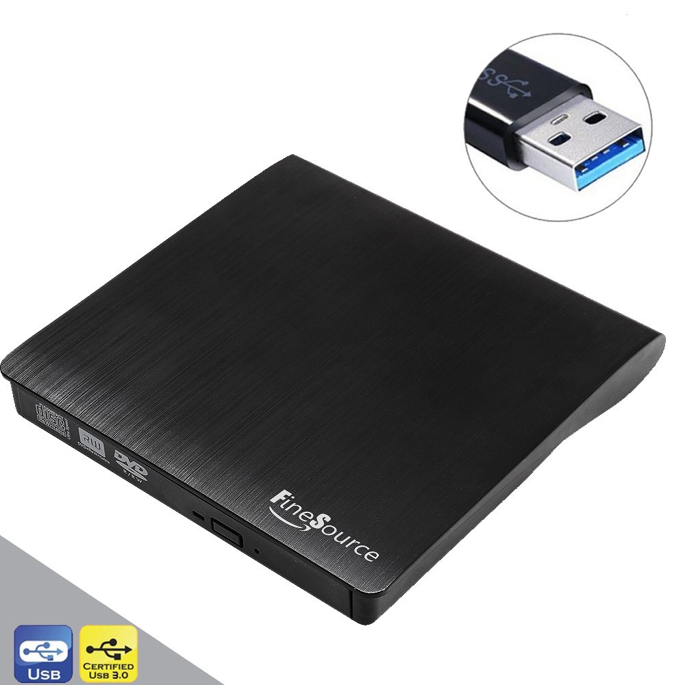 FineSource USB 3.0 Universal Portable External Drive / Writer / Burner - Black