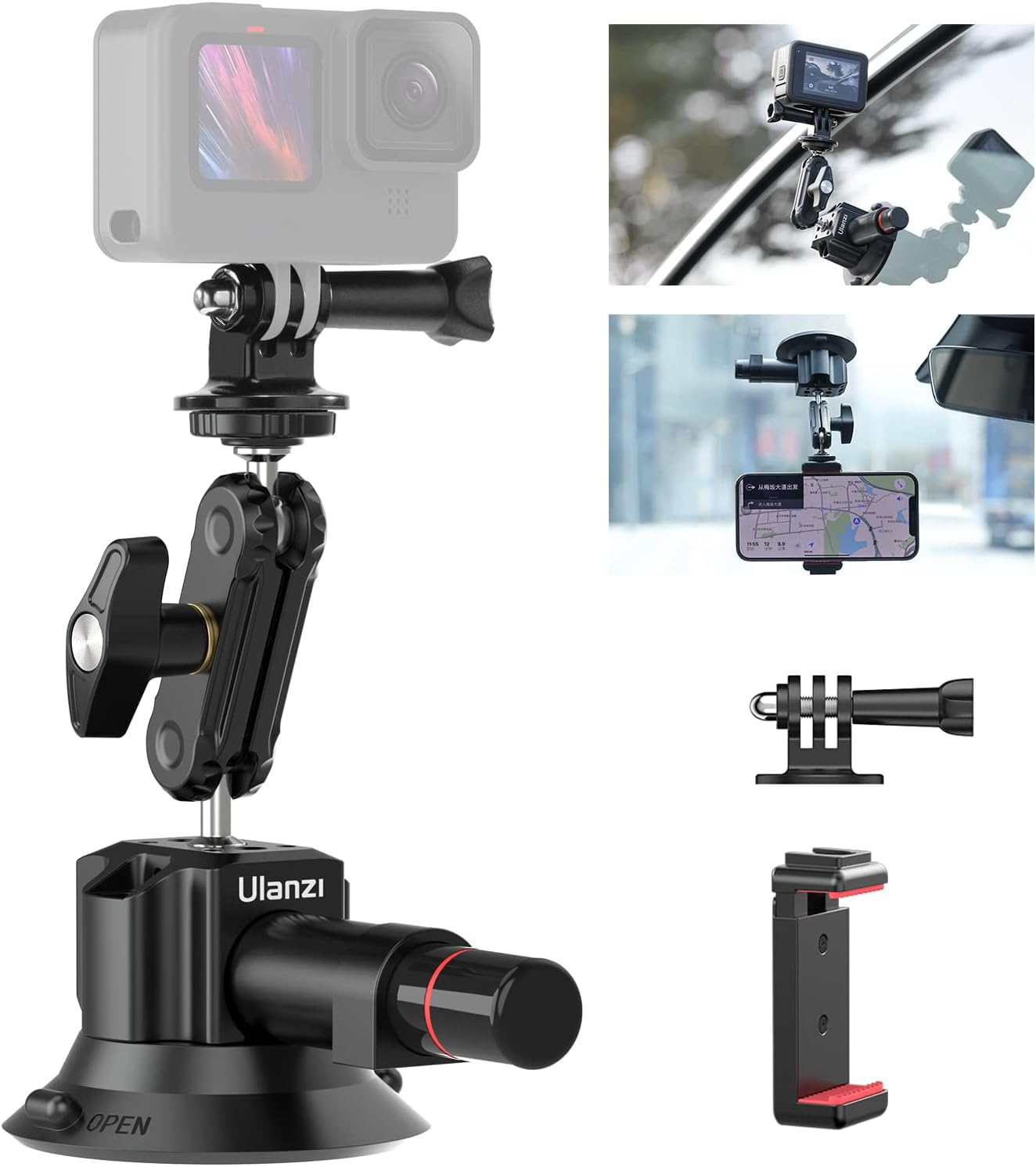 Amazon | Ulanzi SC-01 吸盤マウント 車載マウント GoPro Insta360 DJI