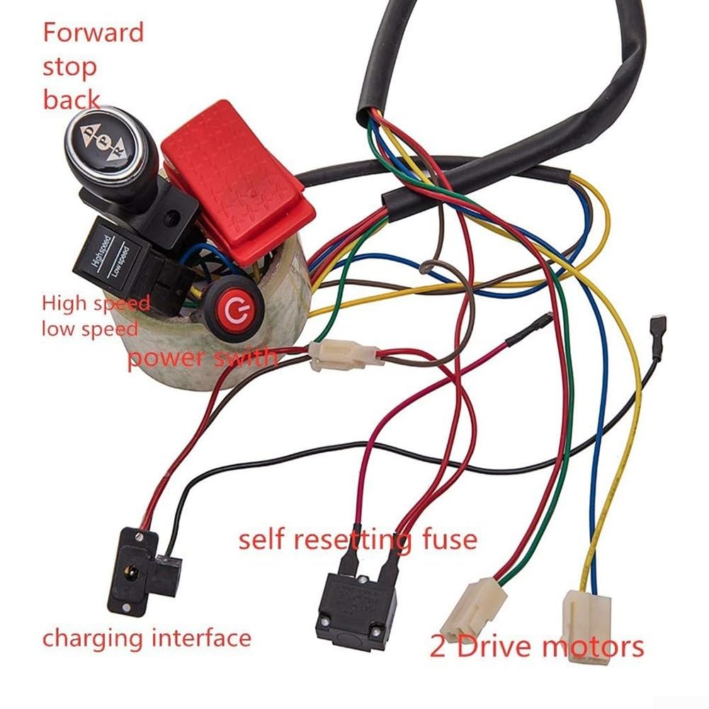 Kit de cableado DIY 12 V para coche eléctrico infantil con control remoto parental, interruptor, motor y receptor RX19, kit completo para modificación y actualización de vehículos de juguete