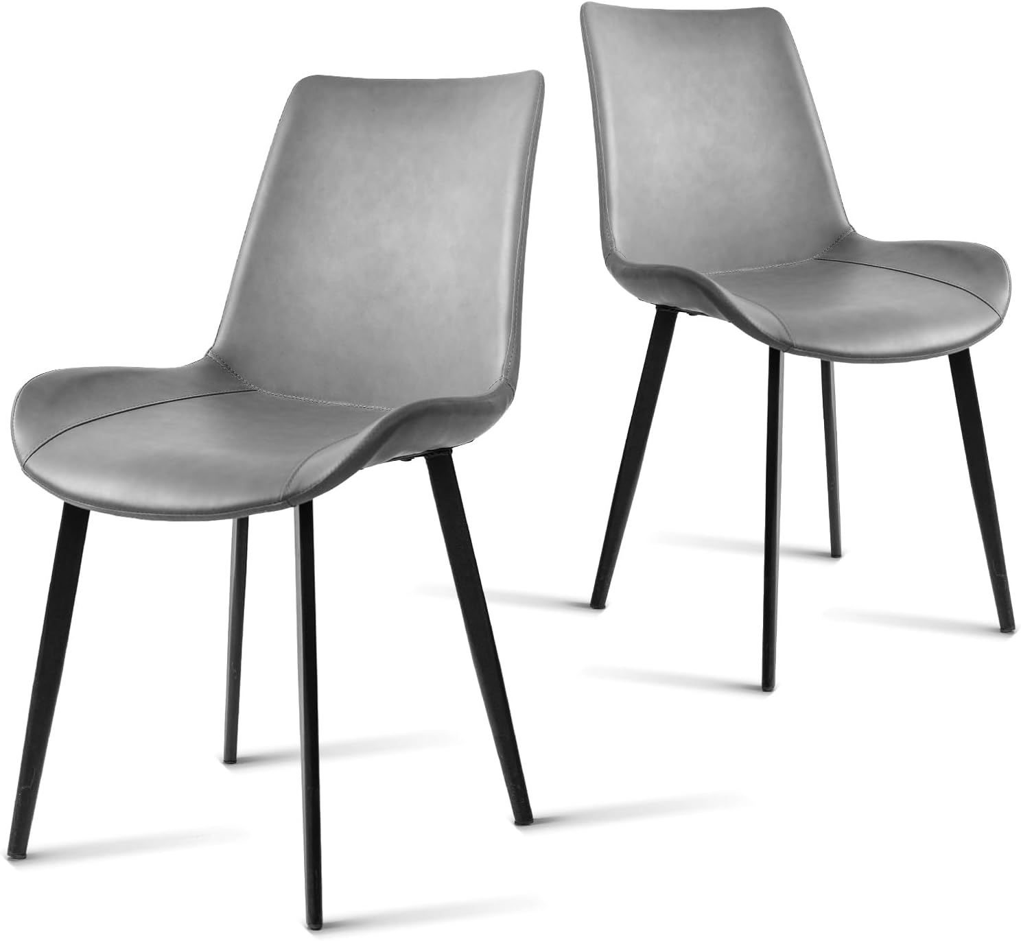 AmoUnico Dining Chairs Set of 2, PU Leather Kitchen Chair