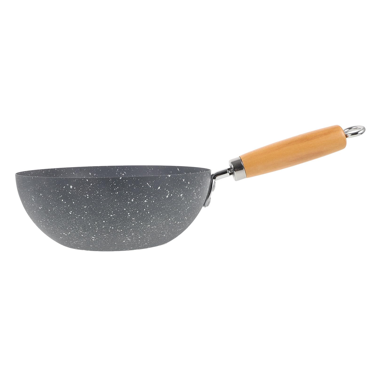 Kleiner Wok mit Marmoroptik Antihaftbeschichteter Gusseisen kochwok für Herd Grill Vielseitig zum Braten Dünsten Kochen Schnelles Gleichmäßiges Erhitzen Robust Haushaltsgerecht