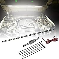 LAINLOY 12V Under Hood LED Work Light Kit - IP67 Waterproof Auto On/Off Strip, Bright 6000K for Car Truck RV SUV Boat Engine Bay (38cm)