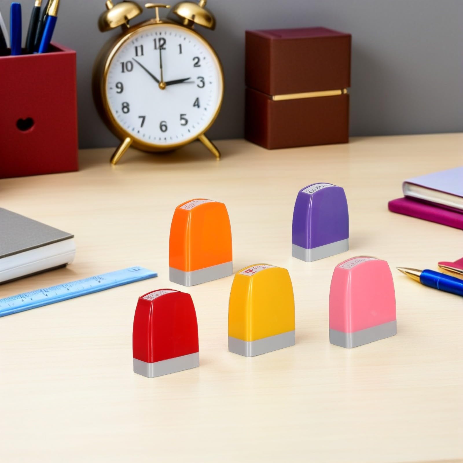 2 set di timbri per insegnanti, autoinchiostranti, motivazionali, incoraggianti, per insegnanti, apprezzamento, regalo, compiti in classe, test, comportamento degli studenti, ricompensa,