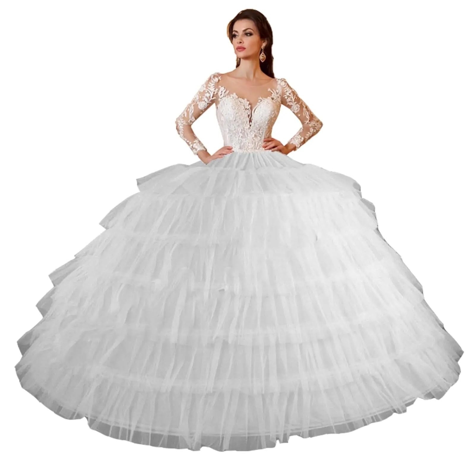 Robe de bal blanche complète, cerceaux, accessoires mariage, jupon, sous-jupe, robe Quinceanera for mariée