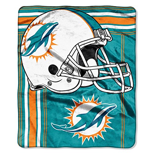 Northwest NFL Miami Dolphins Unisex-Adult Raschel Throw Blanket 50 x 60 Touchback