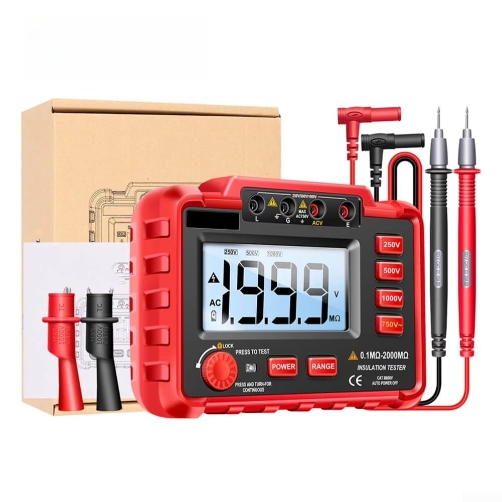 Probador de aislamiento digital 250V-1000V Megohmmetro (TA8321A)