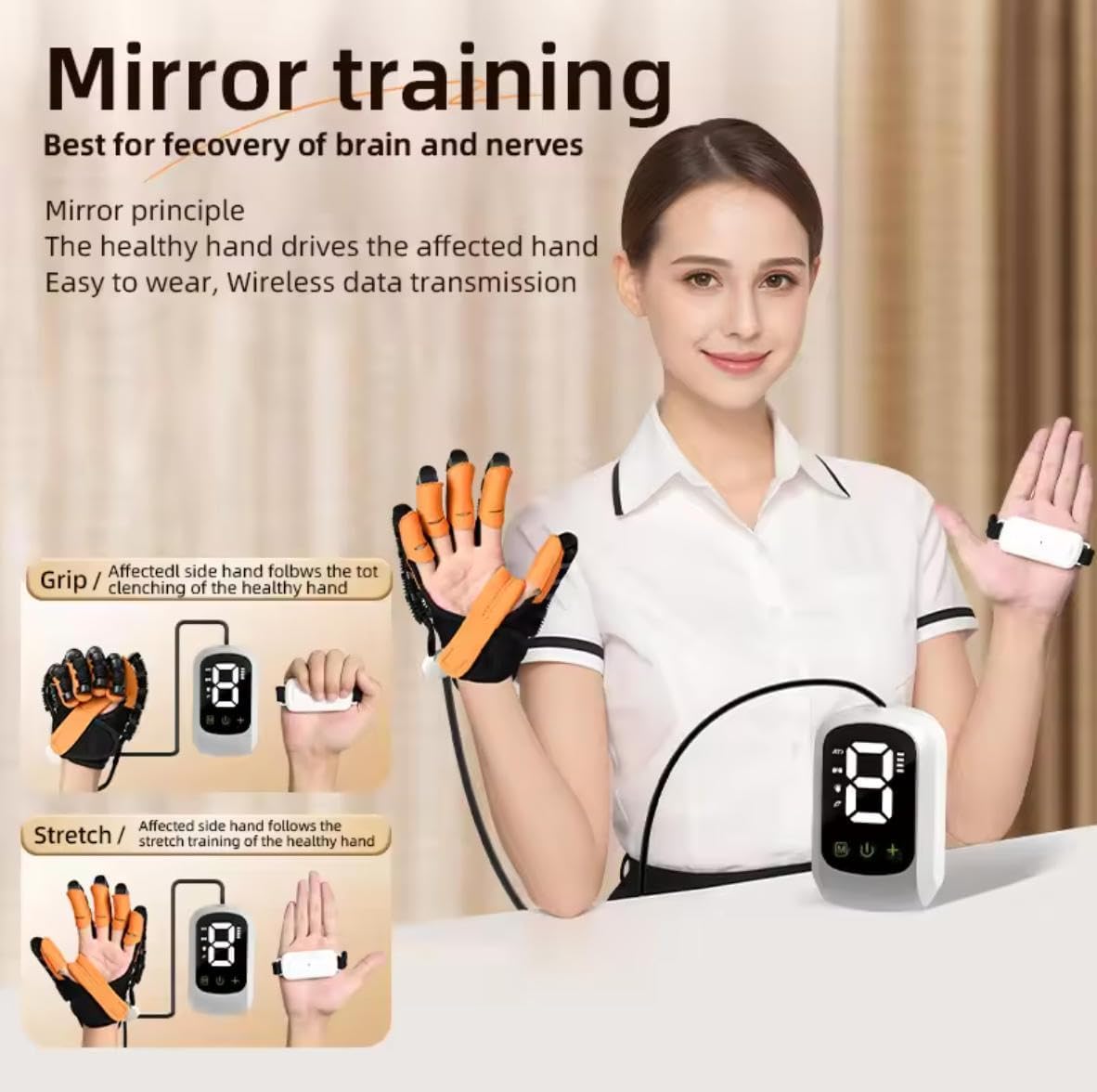 Portable Finger training robot Gloves Stroke Hemiplegia Trainer Finger Exerciser Hand Function Repair Hand Function