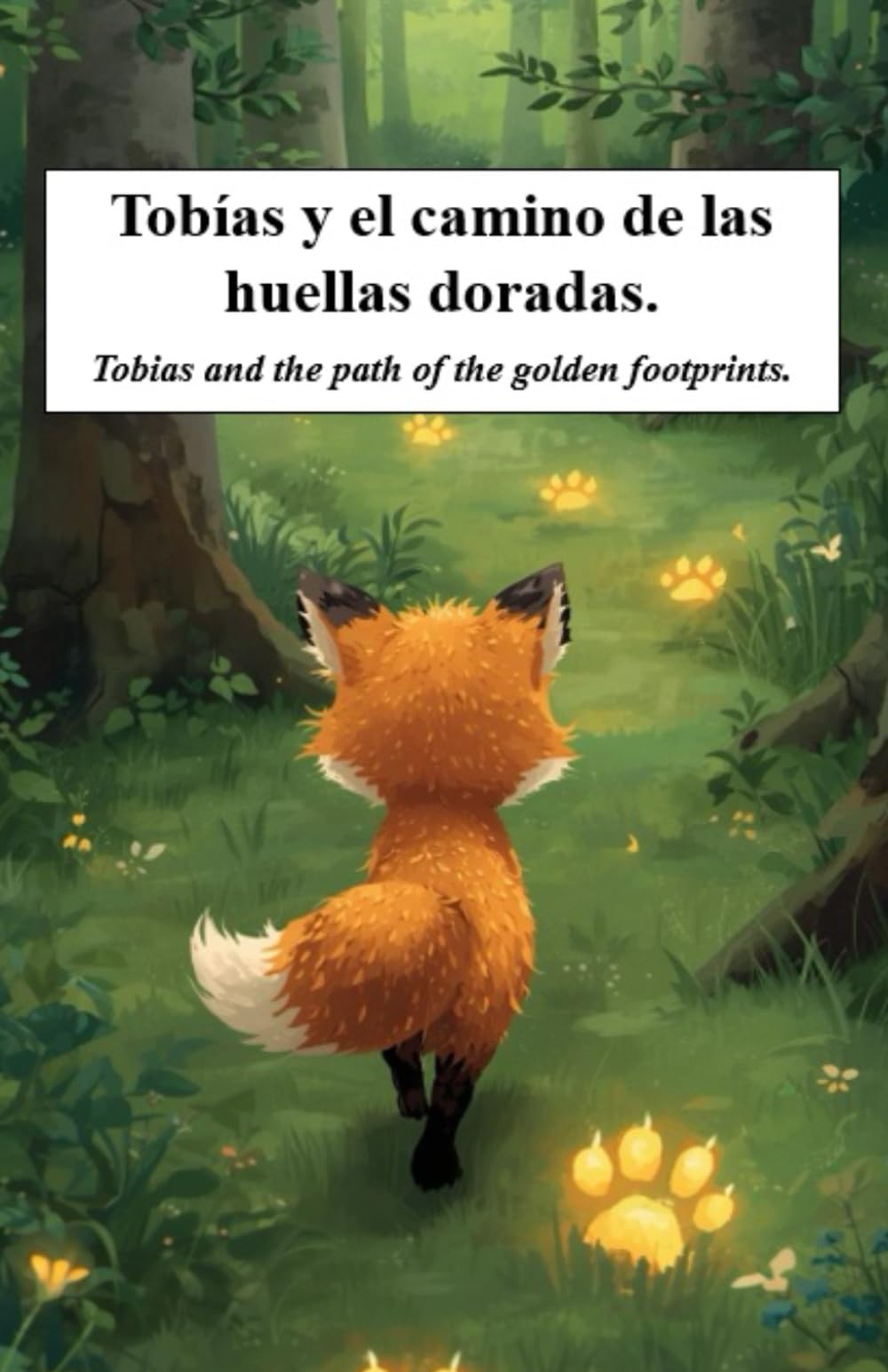 Tobías y el camino de las huellas doradas. Cuentos infantiles de animales. Libros bilingües ingles español. Cuentos para aprender ingles. Cuentos cortos para dormir. Cuentos de 3 a 9 años.