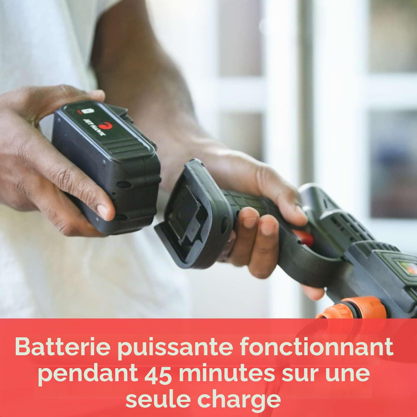 Jet Hawk – Nettoyeur Haute Pression Portable sans Fil comme vu sur High Street TV – Utilisez n'importe Quelle Source d'eau – 6 en 1 – Buses de pulvérisation, Tuyau de 5 m, connecteur de Tuyau, Flacon
