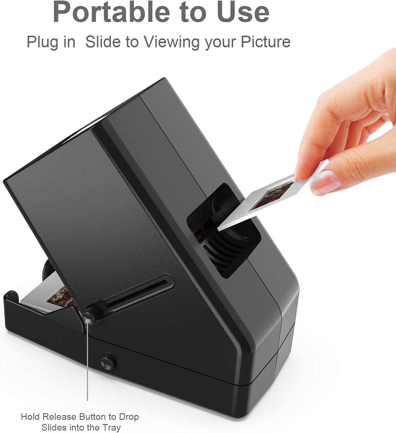 DIGITNOW 35mm Slide and Film Viewer, 3X Magnification, Battery Operation, LED Lighted Illuminated Viewing –for 35mm Slides & Positive Film Negatives(4AA Batteries Included) : Office Products