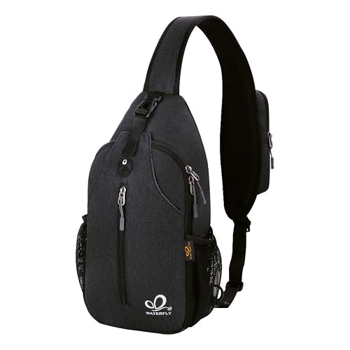 WATERFLY Crossbody Sling Backpack (Black)